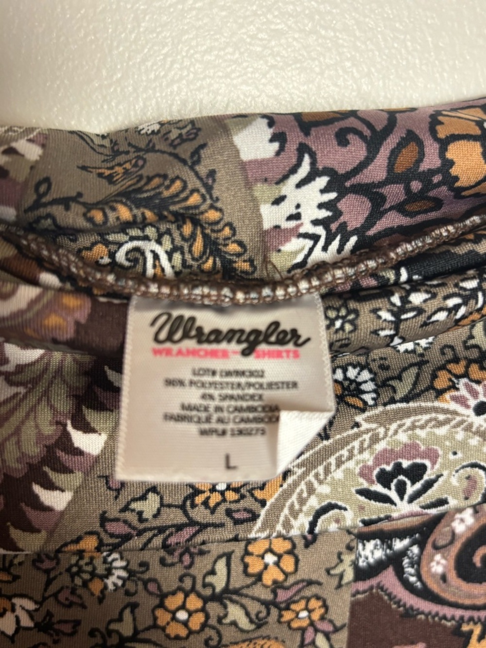 Women’s Wrangler Brown Paisley Wide-Leg Pants, size L - Picture 4 of 4